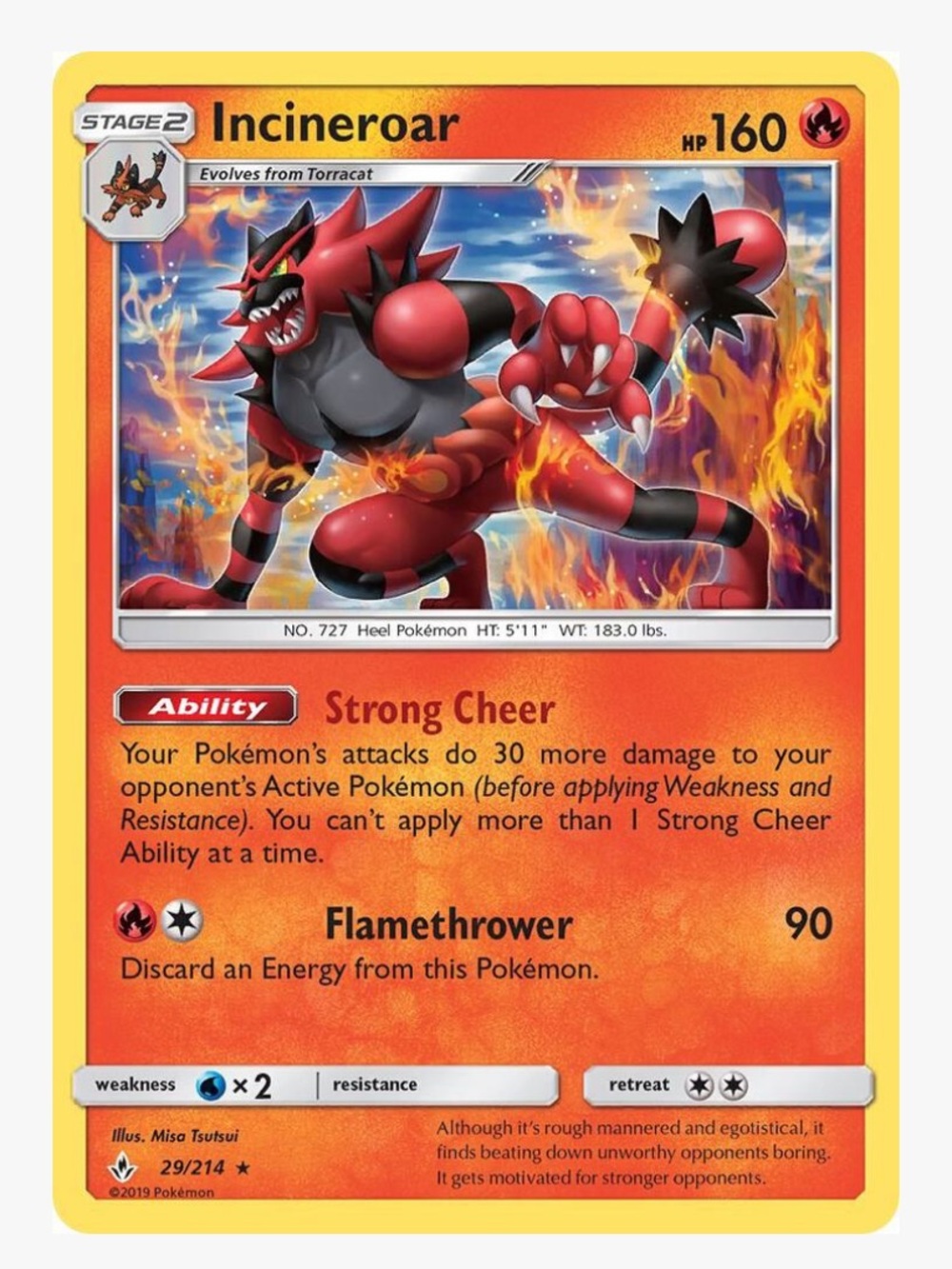 Incineroar Unbroken Bonds (SM10) Pokemon Trading Card